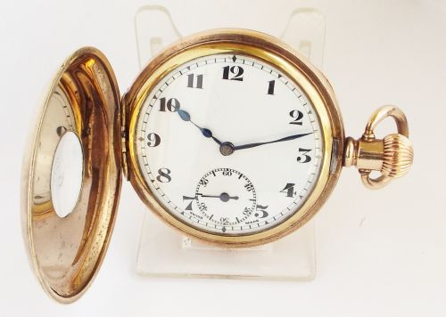 fig 1. A vintage 1920s Swiss half hunter pocket watch.