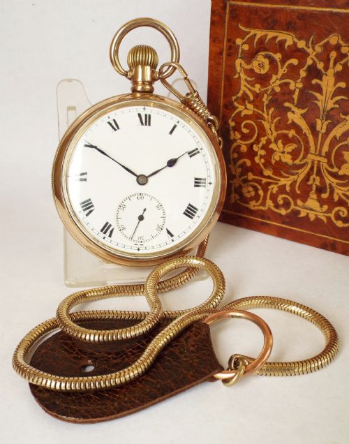 A 1930s Swiss Pocket Watch & Chain.