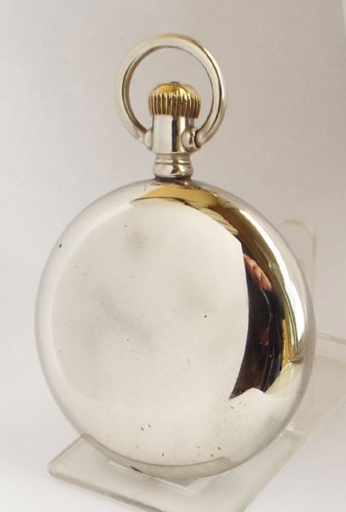 fig 1. Large antique 1896 Waltham pocket watch.
