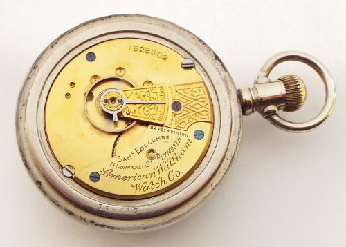 fig 2. Large antique 1896 Waltham pocket watch.