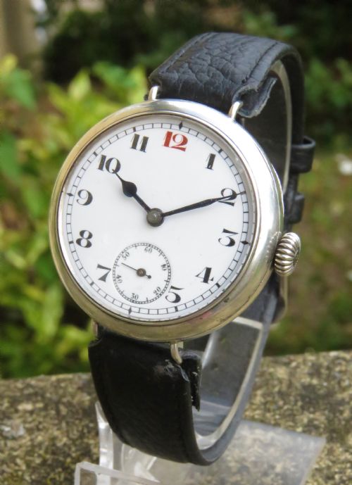 Gents Antique Silver Trench Watch, 1915