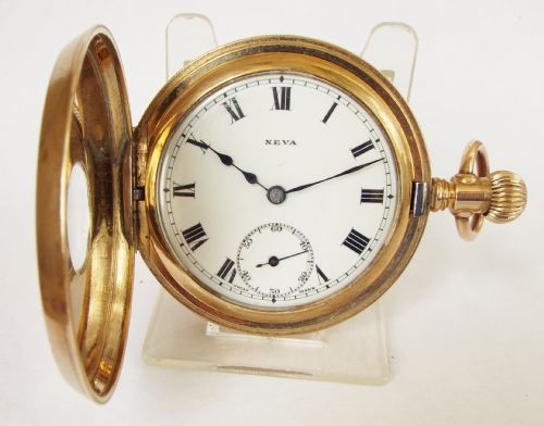 fig 1. A 1920s Neva half hunter pocket watch.
