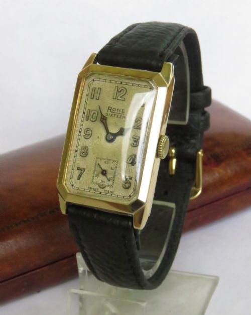 Gents 1934 9ct Gold Rone Sixteen Wrist Watch
