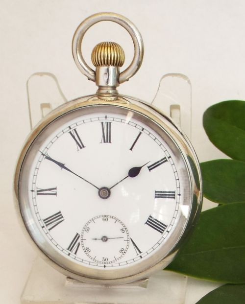 An Antique Silver Omega Pocket Watch, 1906.
