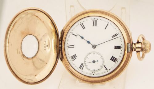 fig 1. Antique 1903 Waltham half hunter pocket watch.