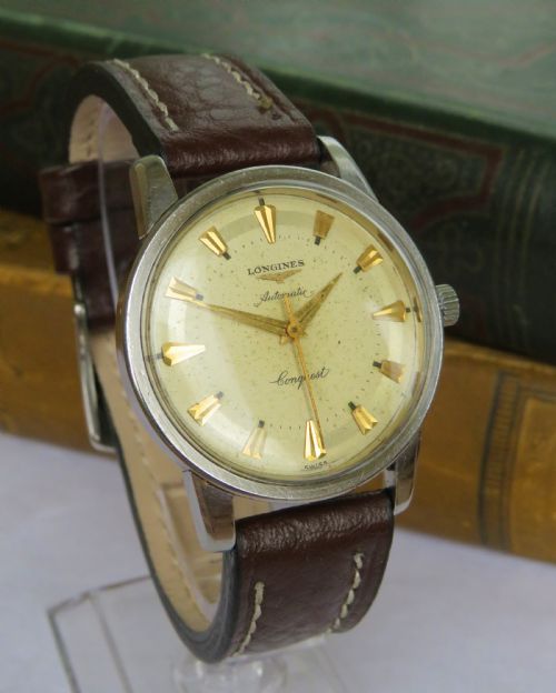 fig 1. Gents Longines Conquest automatic wristwatch, 1957