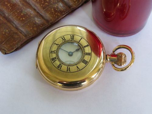 fig 1. Antique Waltham full hunter pocket watch, 1918
