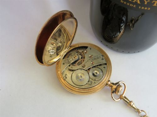 fig 1. Antique Waltham hunter pocket watch and albert