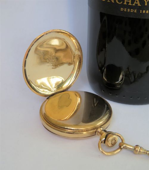 fig 2. Antique Waltham hunter pocket watch and albert