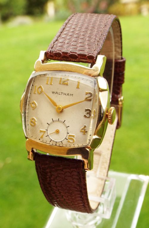 fig 1. 1950s mid-size Waltham wrist watch.