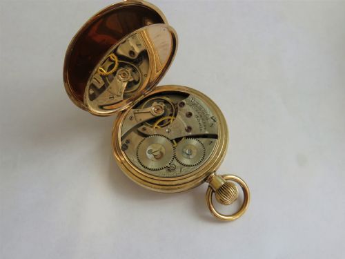 fig 1. Antique Waltham full hunter pocket watch, 1919