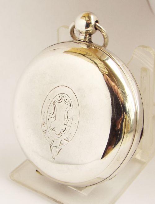 fig 1. An antique 1882 silver Waltham pocket watch.