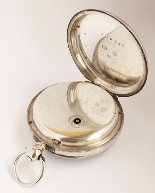 fig 2. Antique fusee silver pocket watch by G Heitzman Bloxwich.