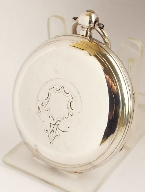 fig 1. Antique Thomas Russell silver full hunter pocket watch .