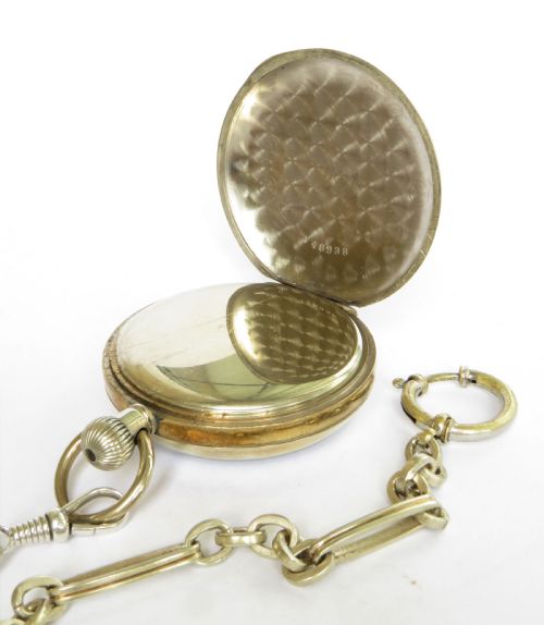fig 2. 1920s nickel pocket watch and chain