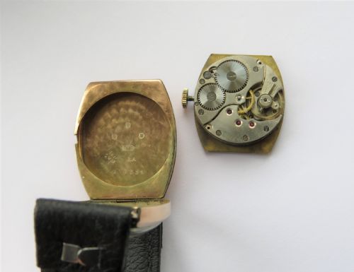 fig 2. 9ct gold gents Record wrist watch, 1937
