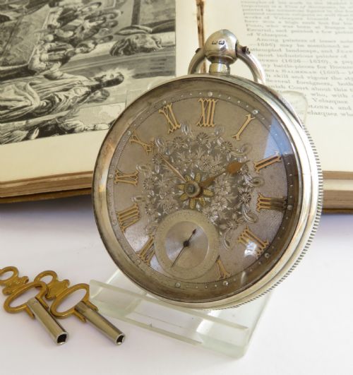 Antique Silver Fusee Pocket Watch, Heckmondwike
