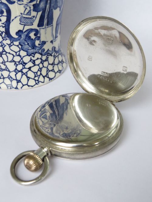 fig 3. 1914 Waltham Bond St silver hunter pocket watch