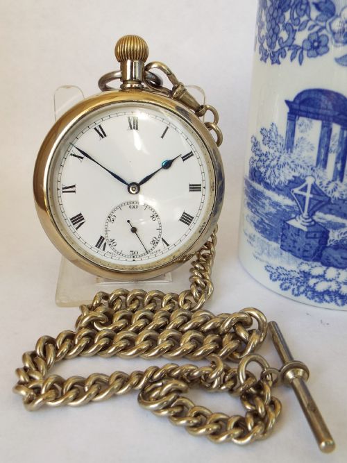 1920s Swiss Pocket Watch and Chain.