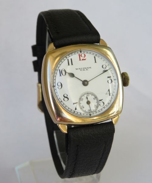 Gents 9ct Gold Waltham Wrist Watch, 1931
