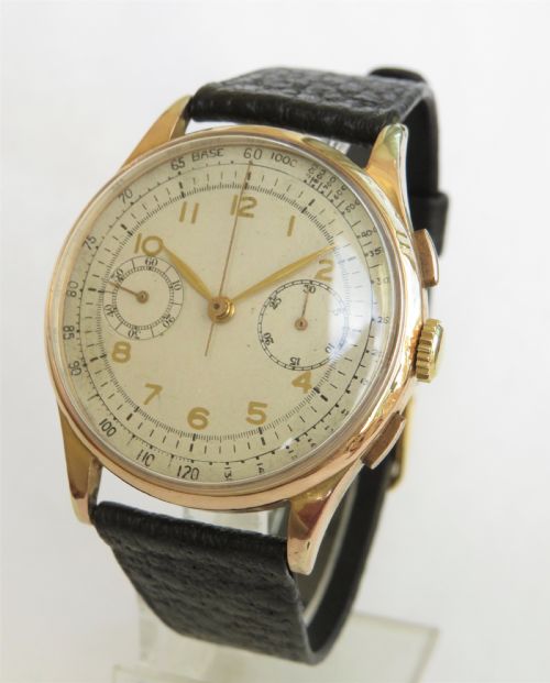 Gents 1950s 18ct Gold Chronograph Wristwatch