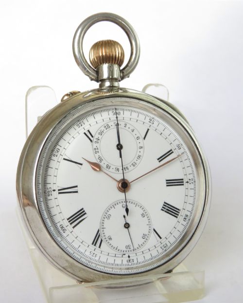 Antique Silver Pocket Watch / Chronograph