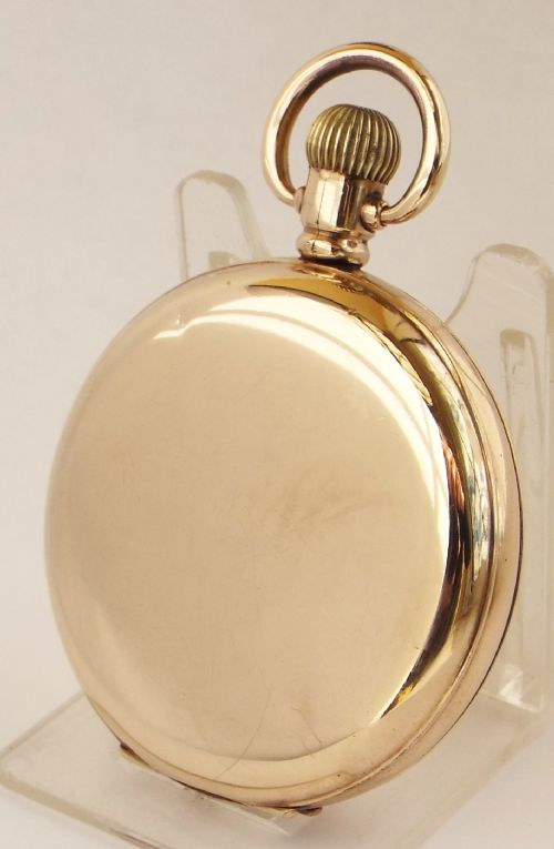 fig 1. Vintage 1930s Waltham Traveler full hunter pocket watch.