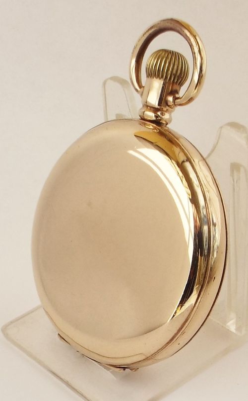 fig 2. Vintage 1930s Waltham Traveler full hunter pocket watch.