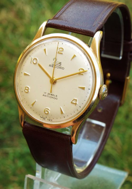 
Gents 9ct Gold Record Wrist Watch, 1966