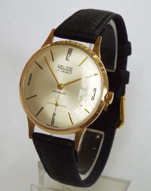 Gents 9 Carat Gold Relide Wrist Watch, 1963
