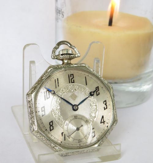 fig 1. 1930s Art Deco Cyma pocket watch
