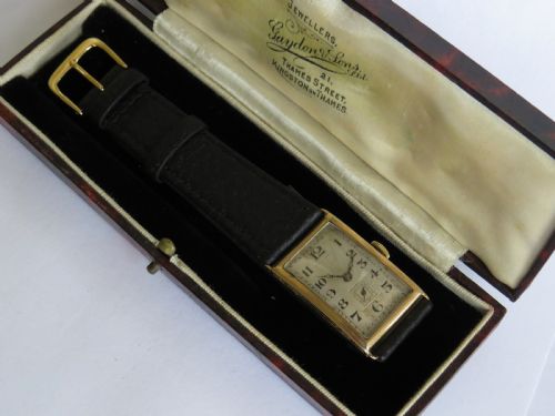 fig 2.  Boxed 9ct gold Rotary wrist watch, 1926