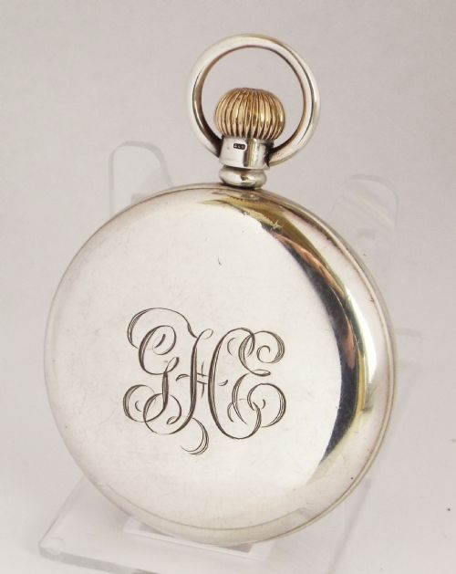 fig 1. A 1932 silver Pinnacle stem winding pocket watch.