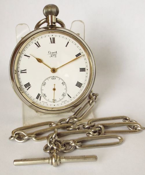 A 1930s Limit No 2 Pocket Watch and Chain.