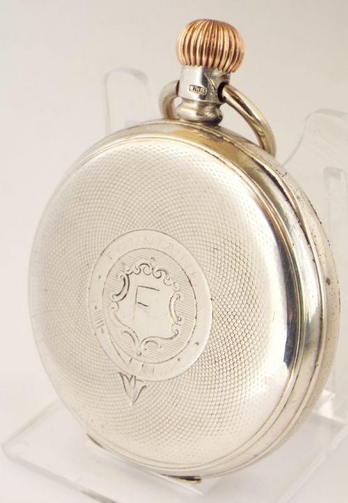 fig 1. Antique silver English lever pocket watch originally retailed by R.A.Jones & Son. Southend -on - Sea