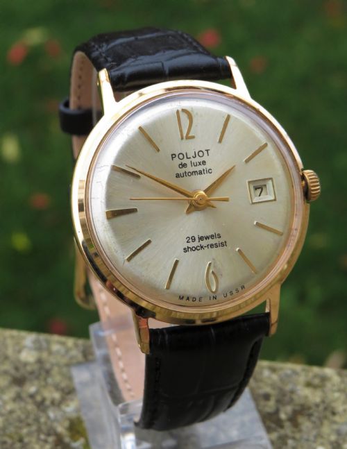 fig 1. Gents 1960s Poljot De Luxe automatic wrist watch