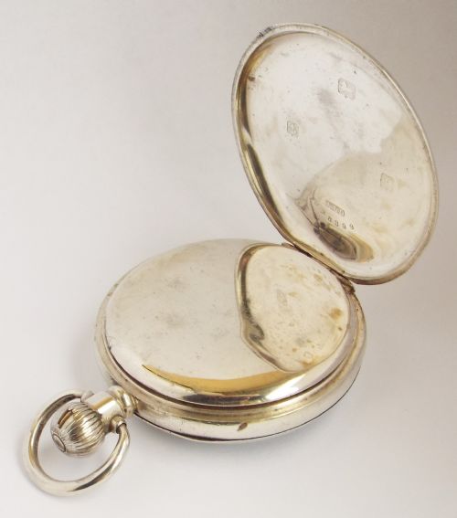 fig 2. Antique silver Waltham Traveler pocket watch, 1918.
