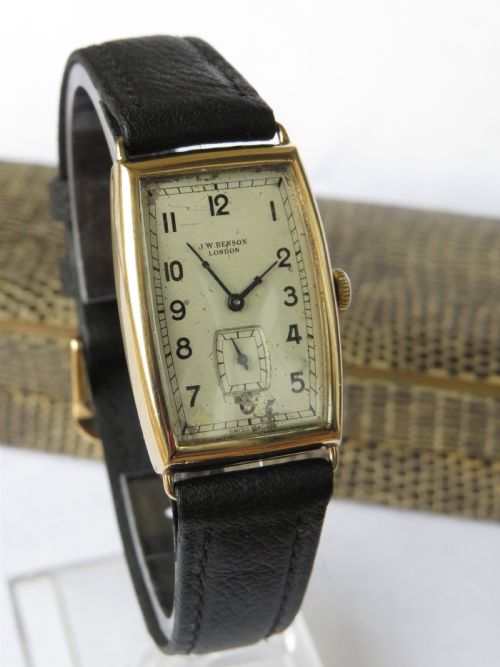 fig 2. Gents boxed 9ct gold wristwatch from J W Benson