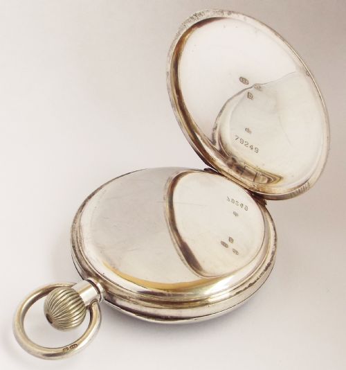 fig 2. Antique 1919 Paul Garnier Barrage silver pocket watch.