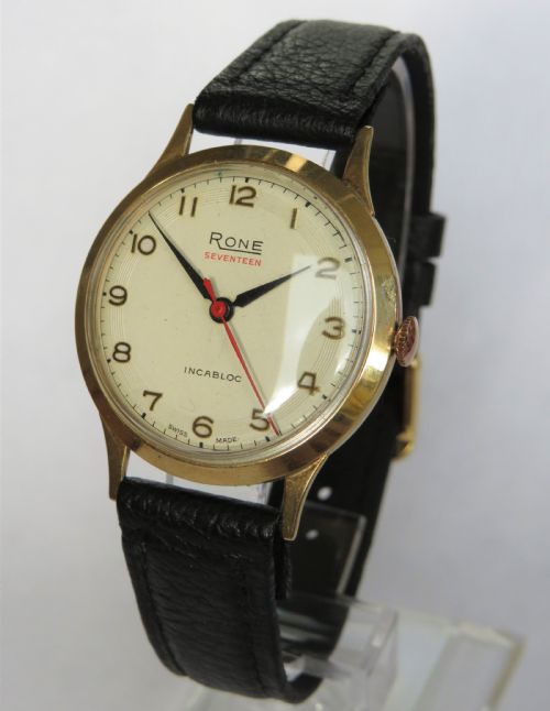 Gents 9 Carat Gold Rone Wrist Watch, 1960