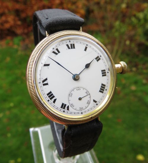 fig 1. Gents 9ct gold Vertex trench watch, 1925