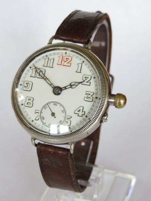 Antique Silver Borgel Cased Trench Watch, 1915
