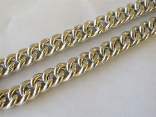 fig 1. Antique 1909 silver double watch chain with vesta