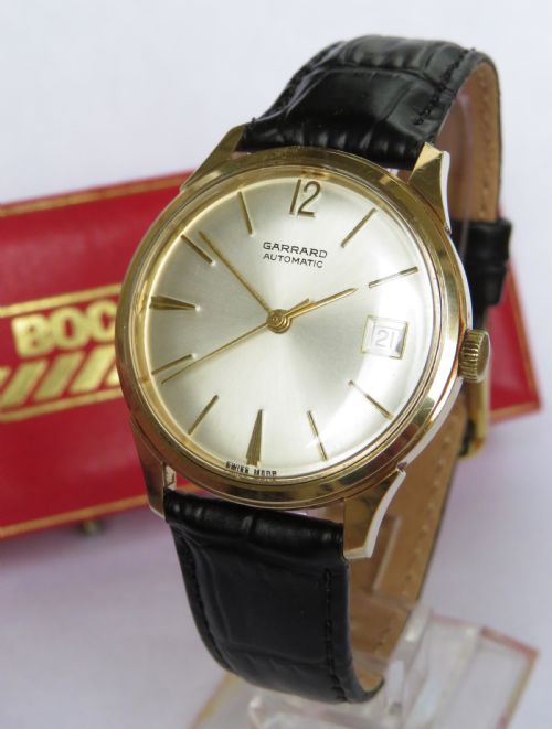 Gents Boxed 9ct Gold Garrard Automatic Wrist Watch, 1968
