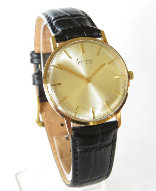 fig 1. Gents 9 carat gold Accurist wrist watch, 1964