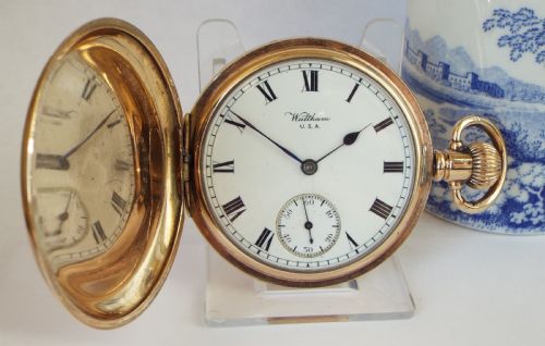 Antique 1914 Waltham Traveler Full Hunter Pocket Watch.