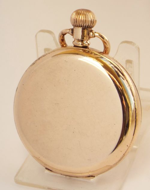 fig 1. Antique 1914 Waltham Traveler full hunter pocket watch.