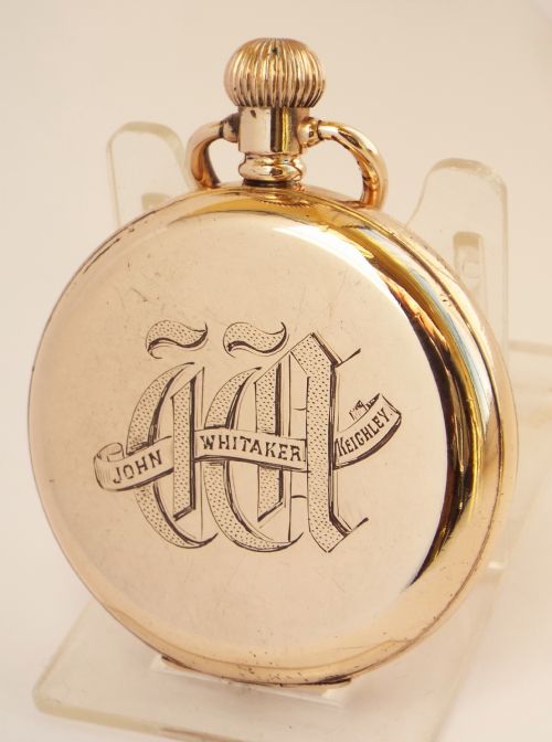 fig 2. Antique 1914 Waltham Traveler full hunter pocket watch.