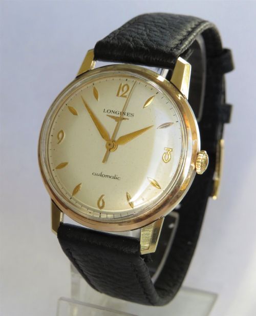 Gents 9ct Gold Longines Automatic Wrist Watch