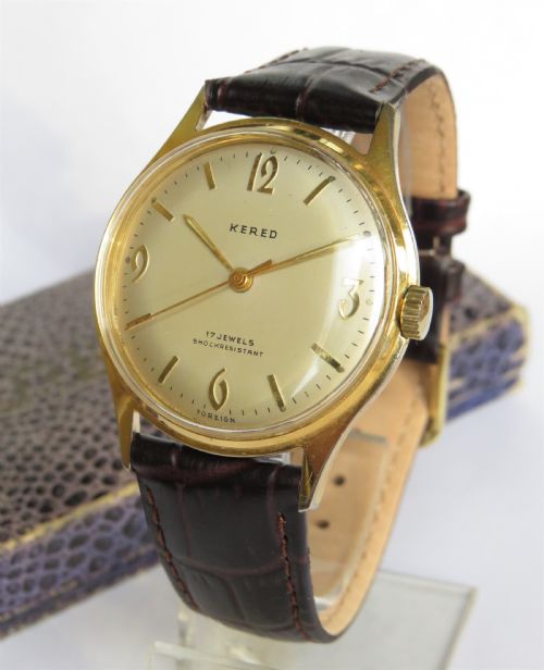 fig 1. Gents boxed 1950s Kered wrist watch